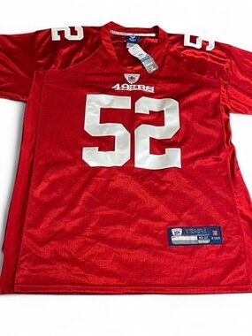 Patrick Willis #52 San Francisco 49ers Red NFL Reebok Football Jersey Sz 52 NWT